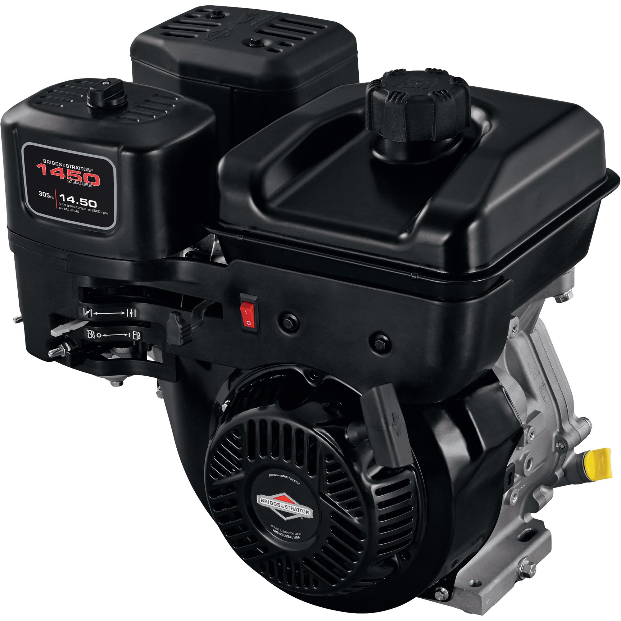Briggs & Stratton 1450 Series Horizontal OHV Engine — 306cc, 1in. x 3 31/64in. Shaft, Model# 19N137-0052-F1